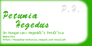 petunia hegedus business card
